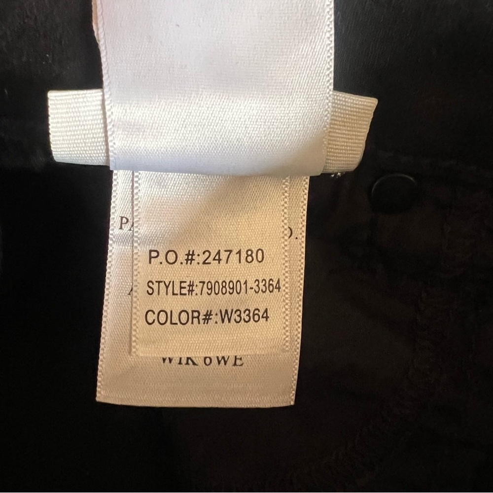 Paige High Rise Manhattan Bootcut Coated Leather Black Jeans S 25 - Picture 9 of 10